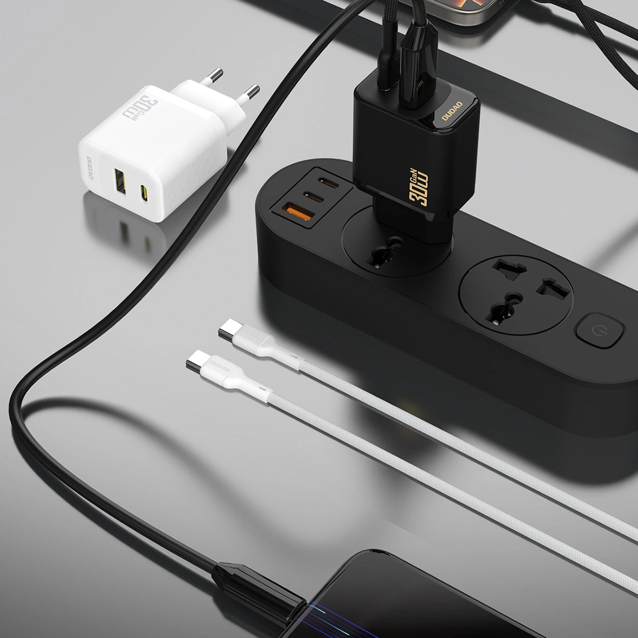 Sieťová nabíjačka s káblom USB-C Dudao A27TCEU, 30W, 1 x USB-A - 1 x USB-C, Biela