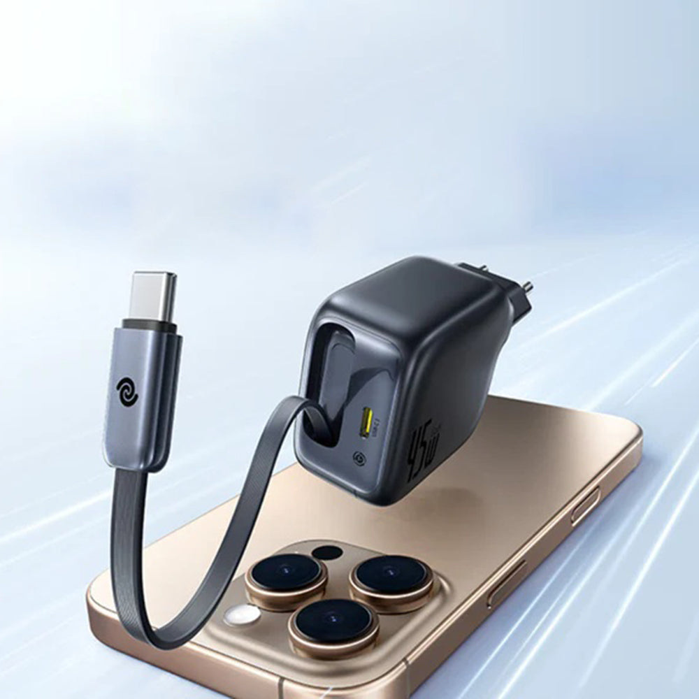 Sieťová nabíjačka s káblom USB-C Baseus EnerCore CJ11, 45W, 3A, 1 x USB-C, čierna Z0004800