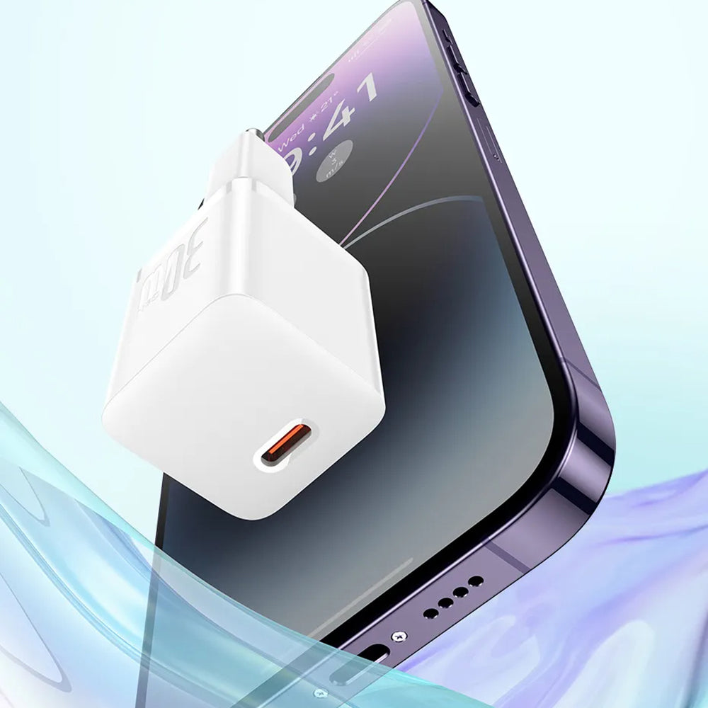 Sieťová nabíjačka s káblom USB-C Baseus GaN Mini 1C, 30W, 3A, 1 x USB-C, Modrá P10110902313-00