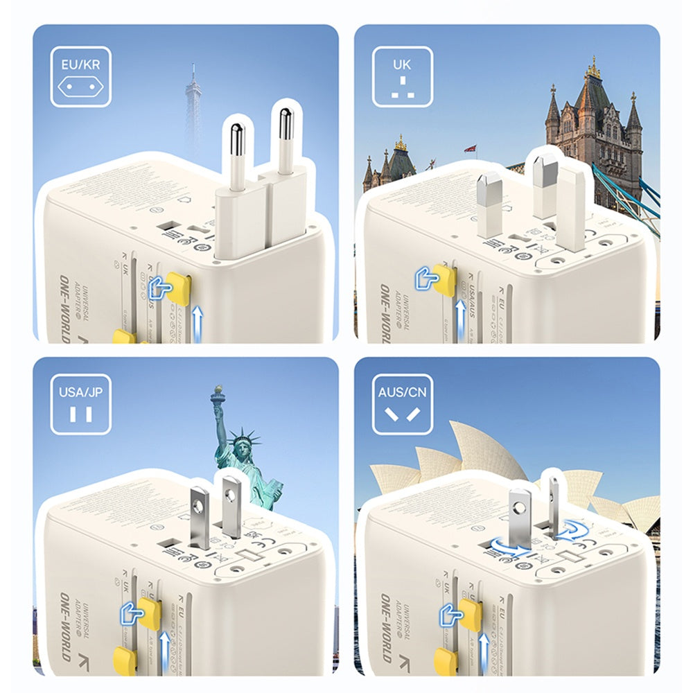 Sieťová nabíjačka s USB-C káblom Baseus Travel EnerCore CG11, 70W, 2 x zásuvka - 1 x USB-C - 2 x USB-A, biela E0307E01