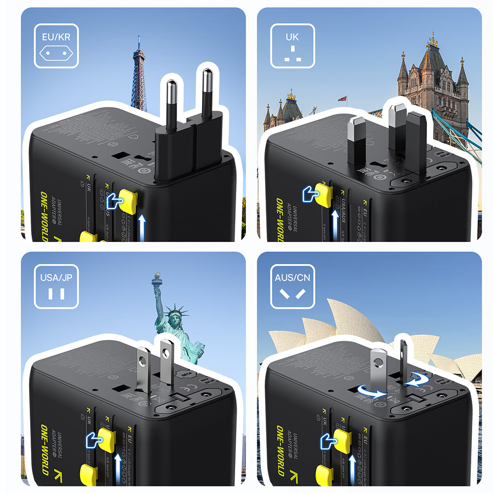 Sieťová nabíjačka s USB-C káblom Baseus Travel PicoGo AG11, 45W, 2 x zásuvka - 1 x USB-C - 2 x USB-A, čierna E0307F00