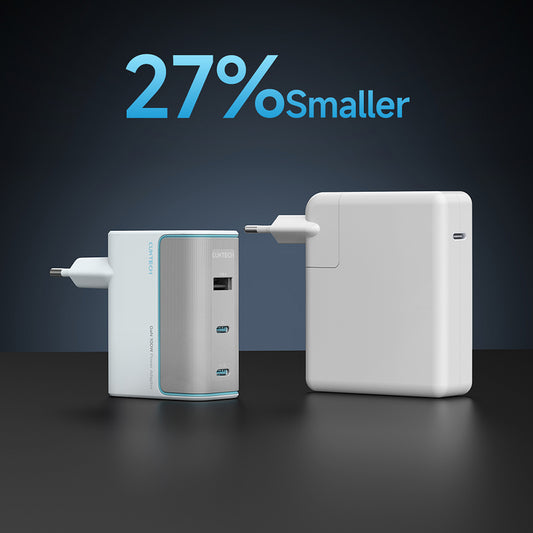 Sieťová nabíjačka s USB-C káblom Cuktech, 100W, 5A, 1 x USB-A - 2 x USB-C, biela CKAD1003EUGW
