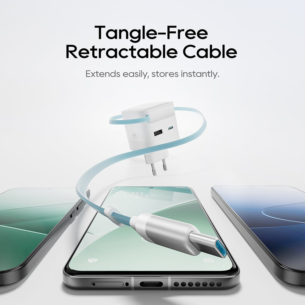 Sieťová nabíjačka s USB-C káblom Cuktech, 67W, 3,25A, 1 x USB-A - 1 x USB-C, biela CUKA653WEUWT
