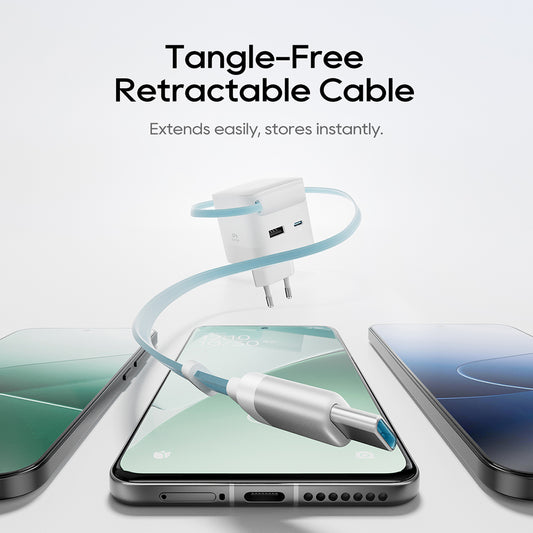 Sieťová nabíjačka s USB-C káblom Cuktech, 67W, 3,25A, 1 x USB-A - 1 x USB-C, biela CUKA653WEUWT