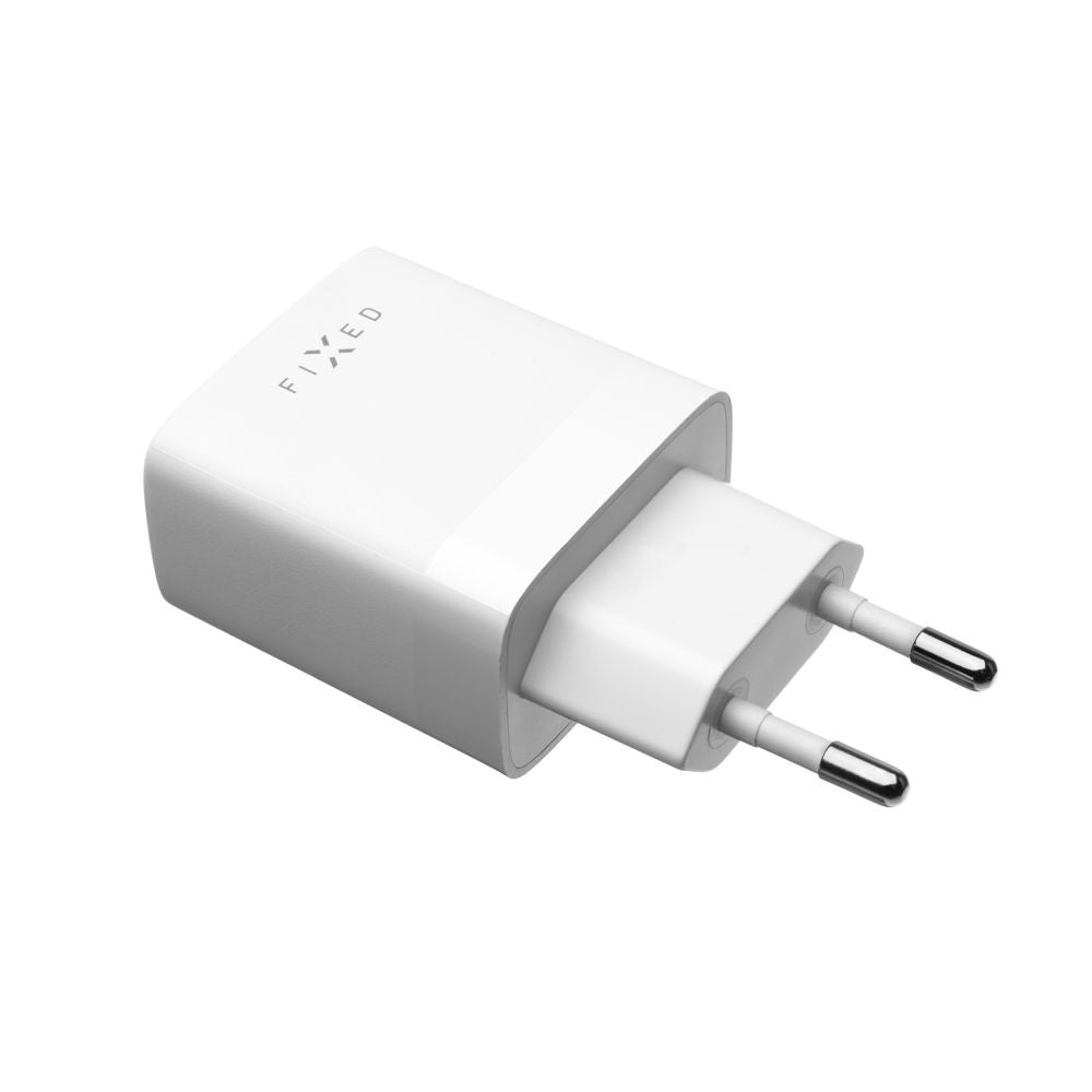 Sieťová nabíjačka s káblom USB-C Fixed, 17W, 3A, 2 x USB-A, Biela