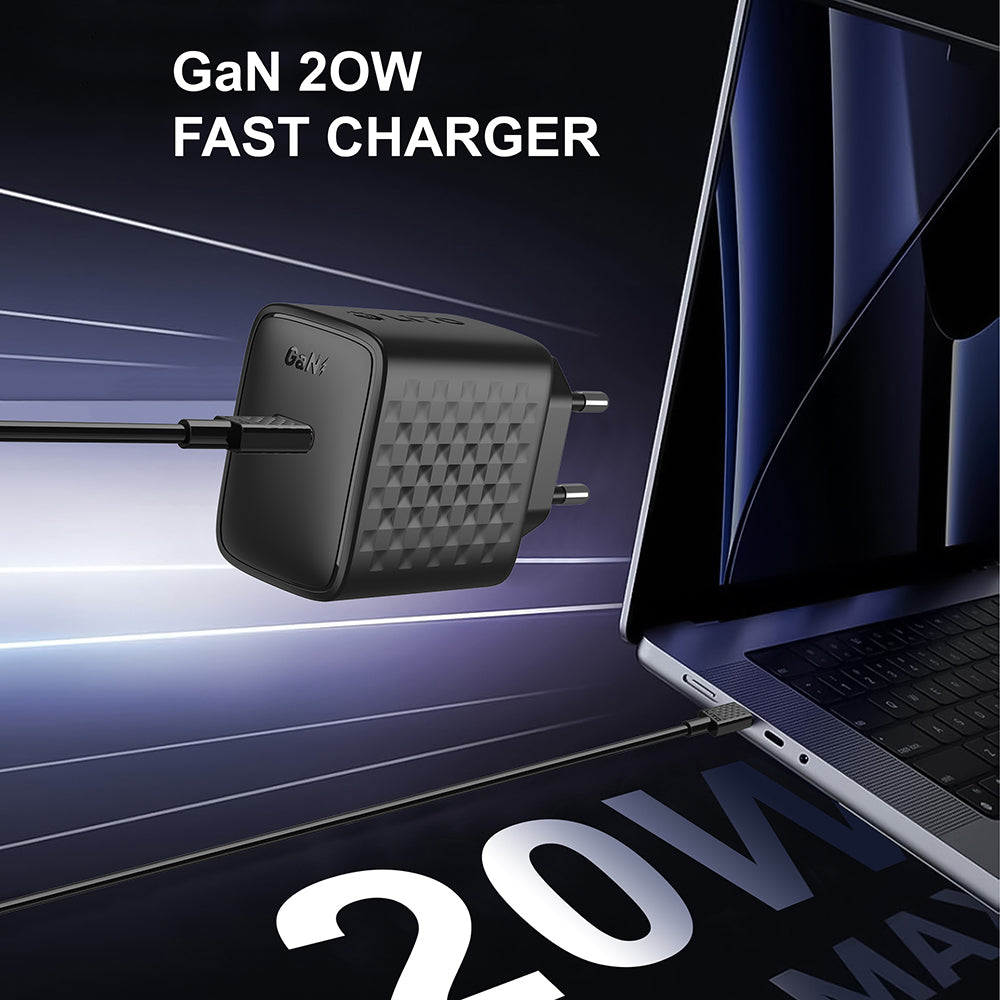 Sieťová nabíjačka s káblom USB-C Lito LC13T, 20W, 3A, 1 x USB-C, Čierna