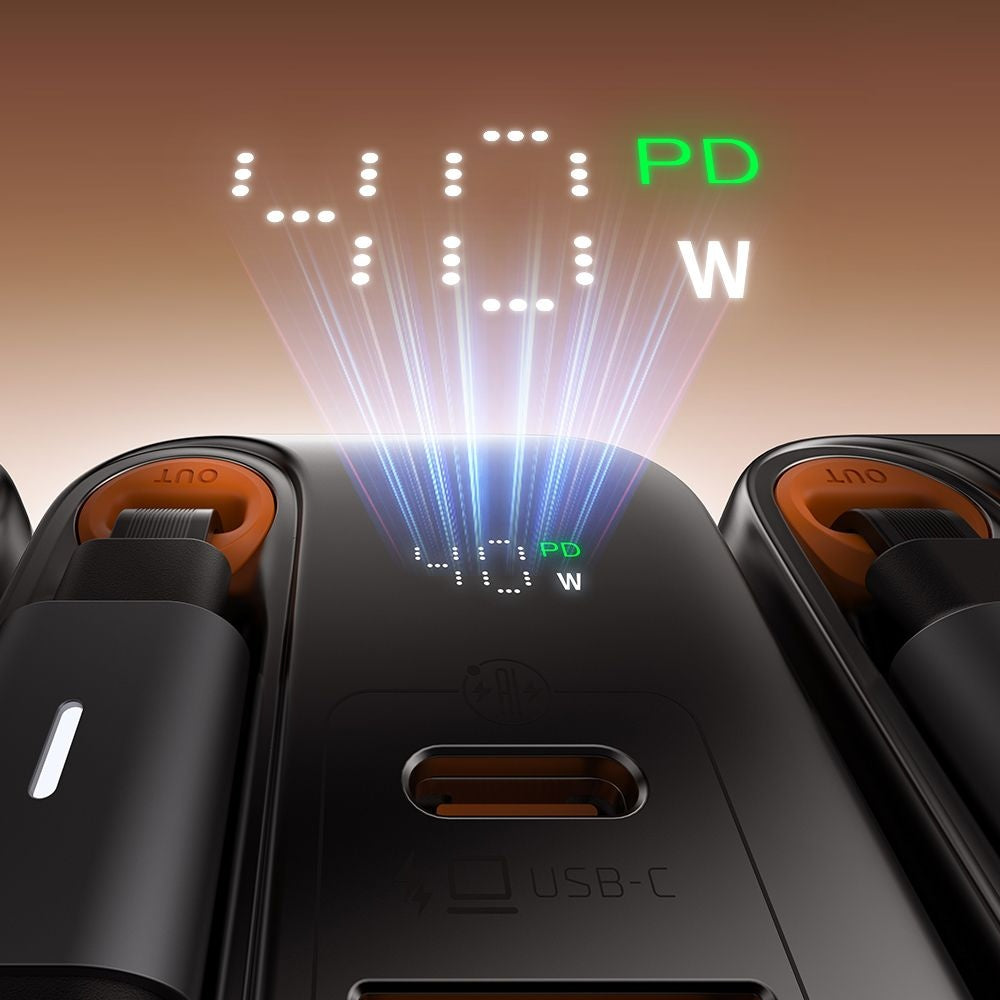 Sieťová nabíjačka s káblom USB-C McDodo CH-4281 FreeGo Display, 40W, 3A, 1 x USB-A - 1 x USB-C, čierna