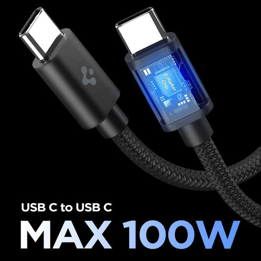 Sieťová nabíjačka so zásuvným káblom USB-C Spigen EE451EU Essential, 45W, 3A, 1 x USB-C, Čierna ACH09474