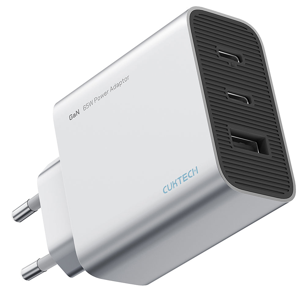 Sieťová nabíjačka Cuktech, 65W, 3,25A, 1 x USB-A - 2 x USB-C, biela CUK0A15CEUSL