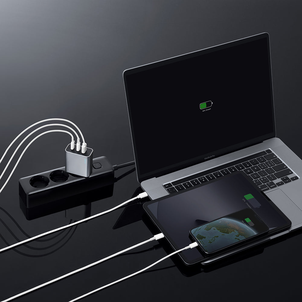 Sieťová nabíjačka Cuktech, 65W, 3,25A, 1 x USB-A - 2 x USB-C, biela CUK0A15CEUSL