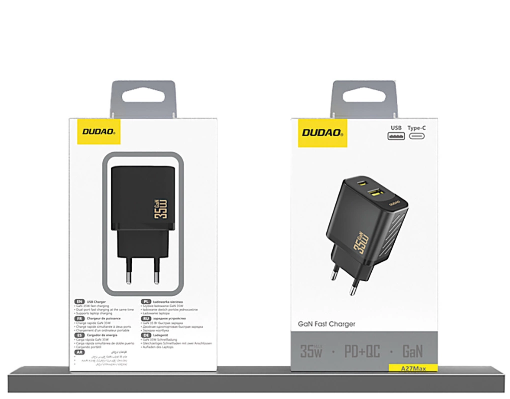 Sieťová nabíjačka Dudao A27 Max, 35W, 1 x USB-A - 1 x USB-C, čierna