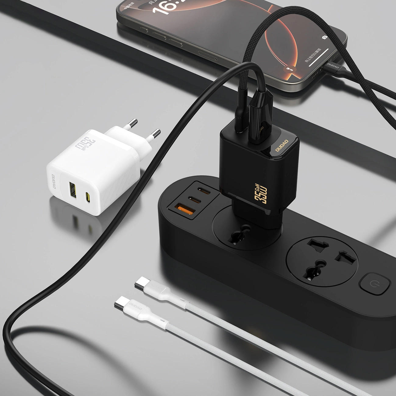 Sieťová nabíjačka Dudao A27 Max, 35W, 1 x USB-A - 1 x USB-C, Biela