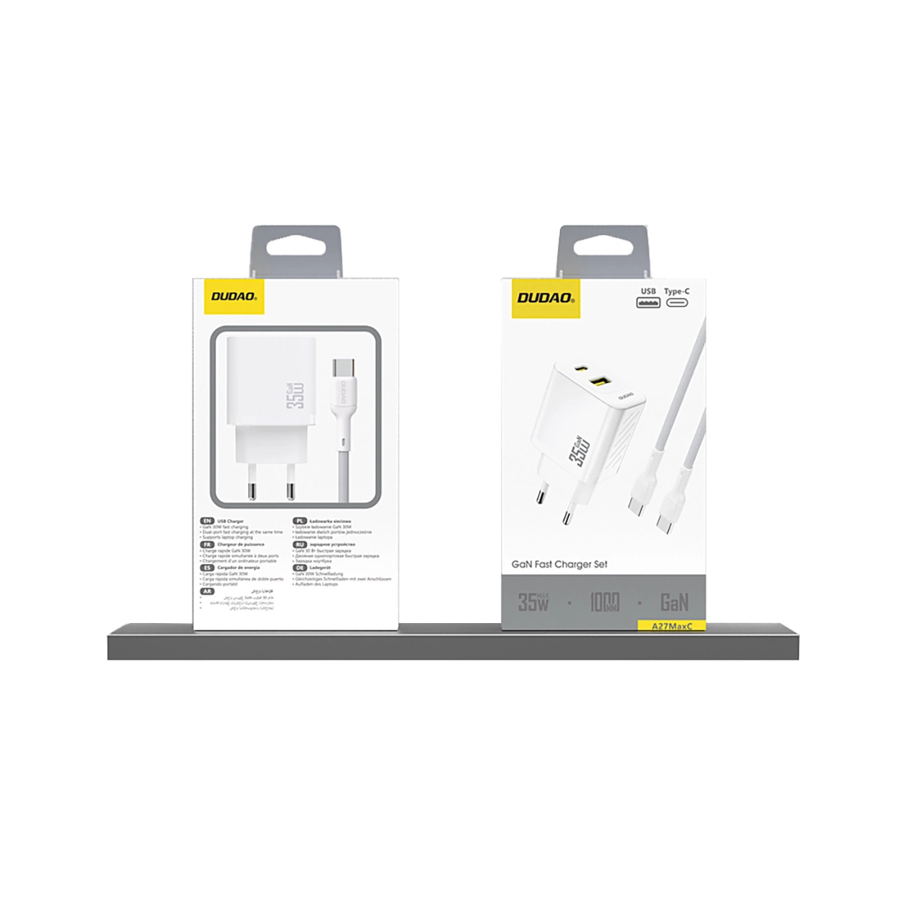 Sieťová nabíjačka Dudao A27 Max, 35W, 1 x USB-A - 1 x USB-C, Biela