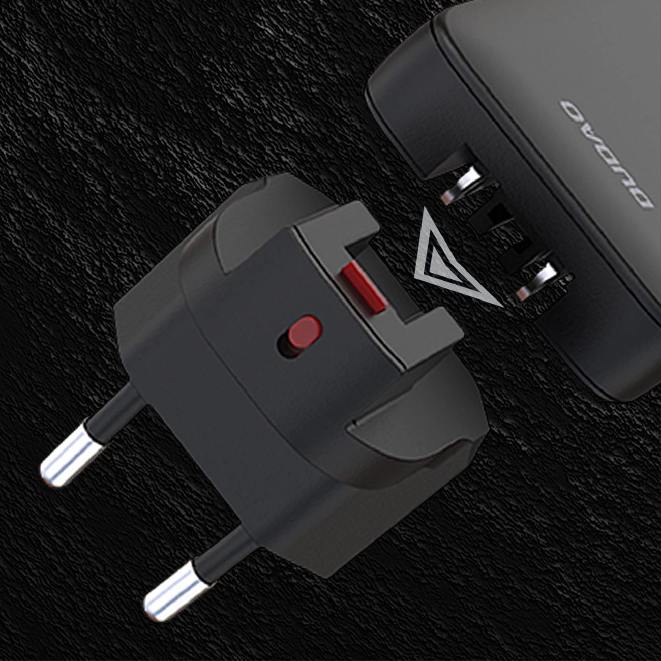 Sieťová nabíjačka Dudao A65Q Travel, 65W, 3.25A, 1 x USB-A - 1 x USB-C, Čierna