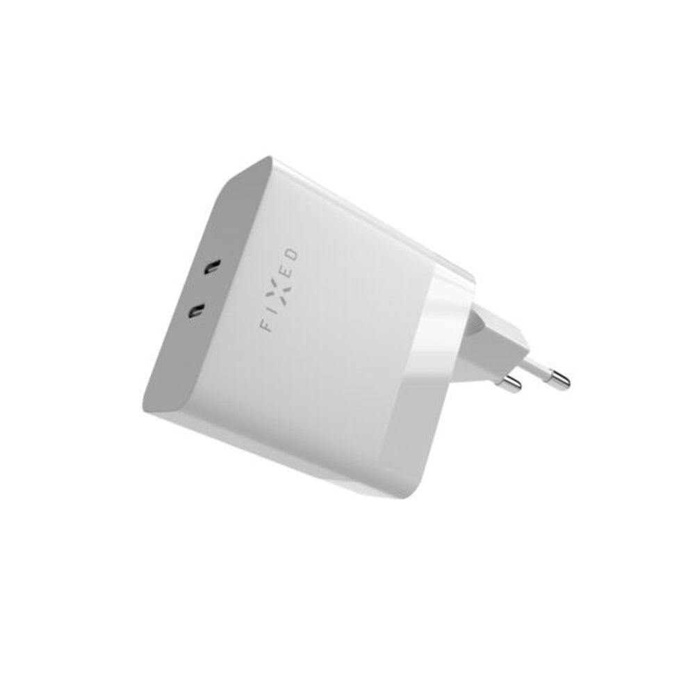Sieťová nabíjačka Fixed, 65W, 3.25A, 2 x USB-C, Biela