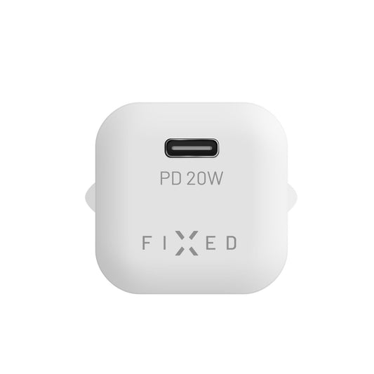 Sieťová nabíjačka Fixed Mini, 20W, 3A, 1 x USB-C, Biela