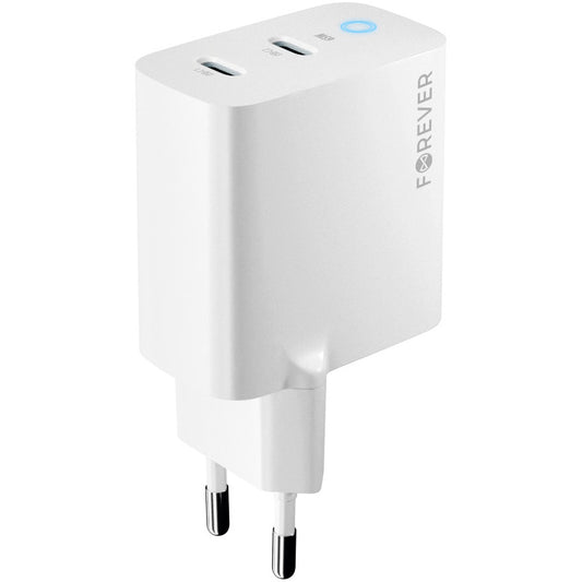 Sieťová nabíjačka Forever TC-06-65CC, 65 W, 3,25 A, 2 x USB-C, biela