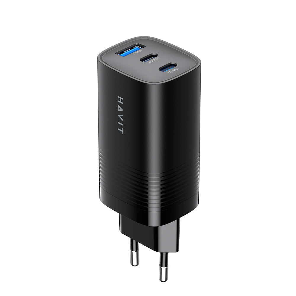 Sieťová nabíjačka HAVIT UC20, 65W, 3A, 1 x USB-A - 2 x USB-C, Čierna