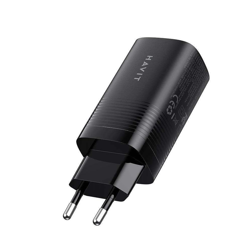 Sieťová nabíjačka HAVIT UC20, 65W, 3A, 1 x USB-A - 2 x USB-C, Čierna