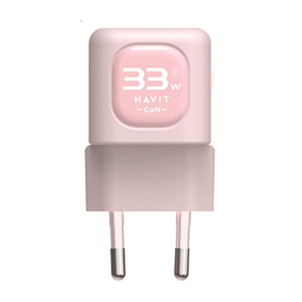 Sieťová nabíjačka HAVIT UC230, 33W, 3A, 1 x USB-A - 1 x USB-C, Ružová