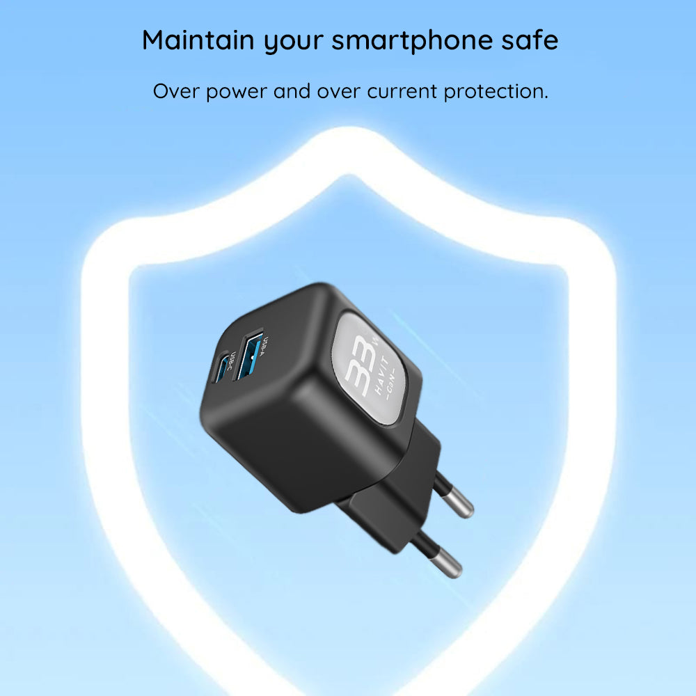 Sieťová nabíjačka HAVIT UC230, 33W, 3A, 1 x USB-A - 1 x USB-C, Ružová