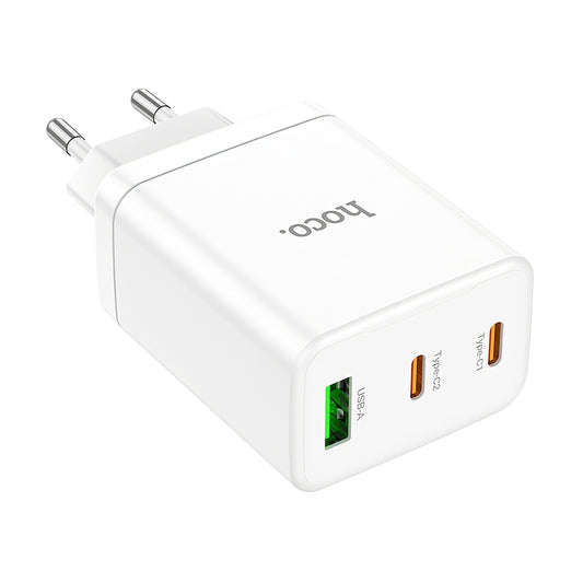 Sieťová nabíjačka HOCO N33, 35 W, 3A, 1 x USB-A - 2 x USB-C, biela