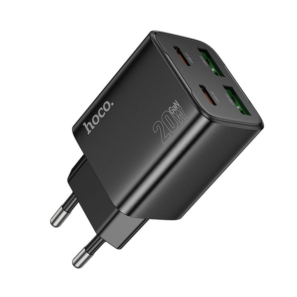 Sieťová nabíjačka HOCO N55, 20W, 3A, 2 x USB-A - 2 x USB-C, Čierna