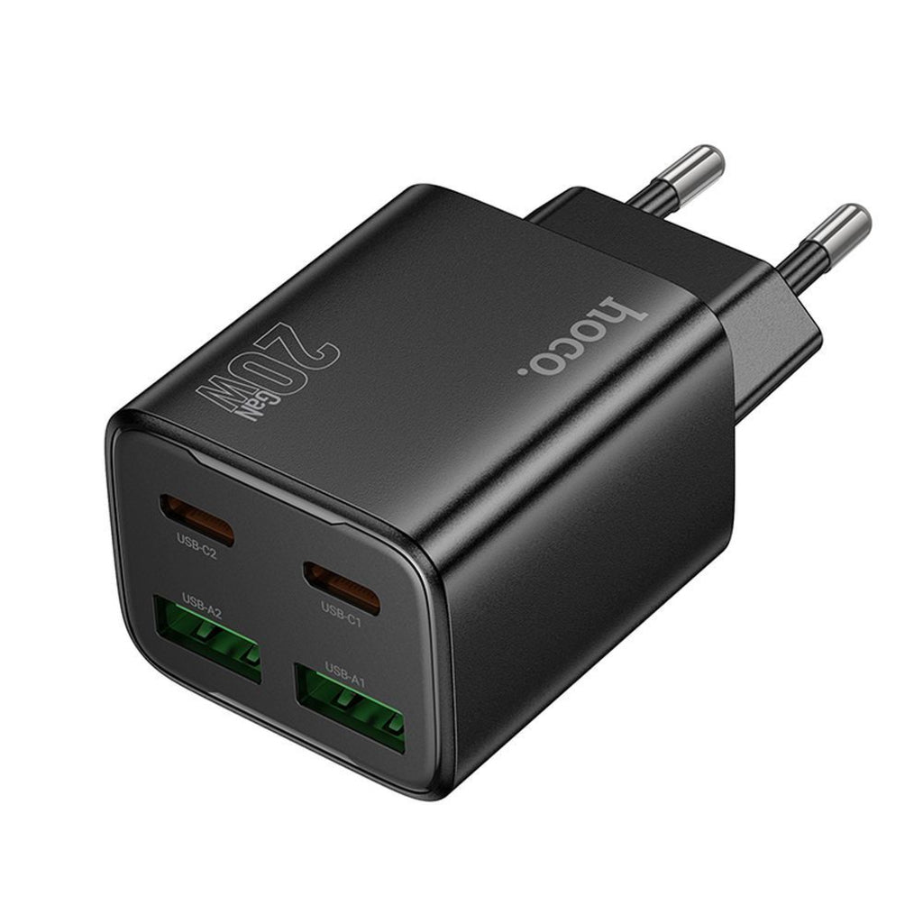 Sieťová nabíjačka HOCO N55, 20W, 3A, 2 x USB-A - 2 x USB-C, Čierna