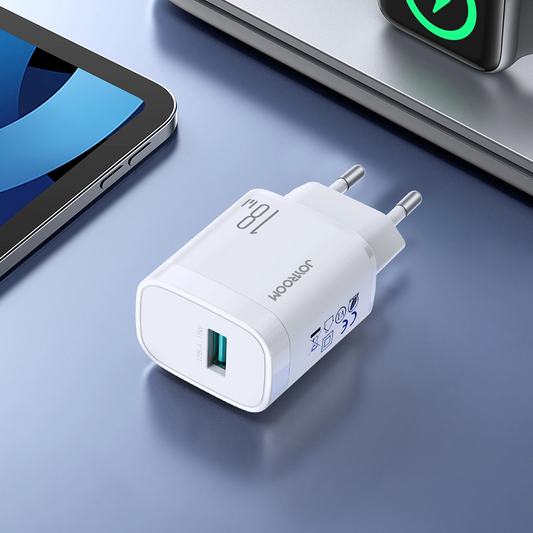 Sieťová nabíjačka Joyroom JR-TF4, 18W, 3A, 1 x USB-A, biela
