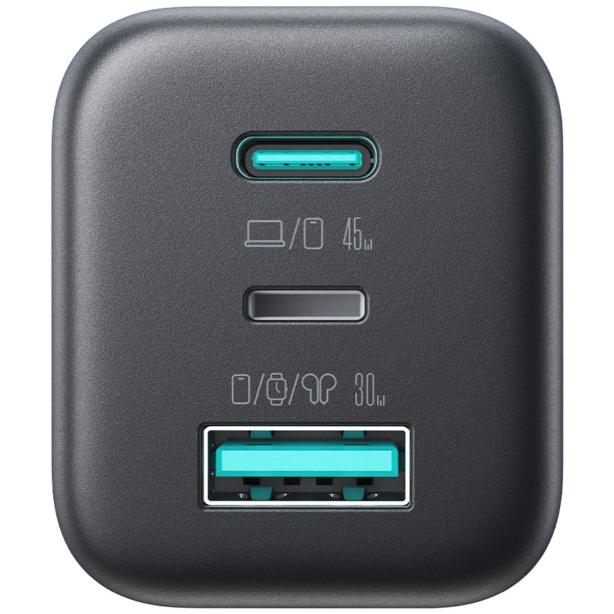 Sieťová nabíjačka Joyroom JR-TO1, 45W, 3A, 1 x Lightning - 1 x USB-A - 1 x USB-C, čierna