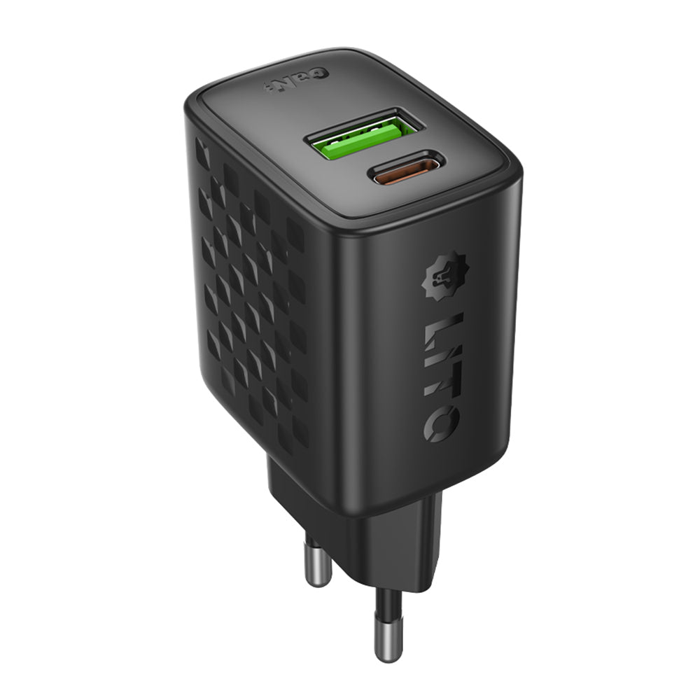 Sieťová nabíjačka Lito LC19, 30W, 3A, 1 x USB-A - 1 x USB-C, Čierna