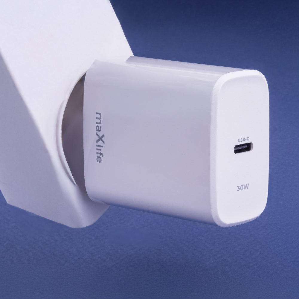 Sieťová nabíjačka MaXlife MXTC-10-30C, 30 W, 3A, 1 x USB-C, biela