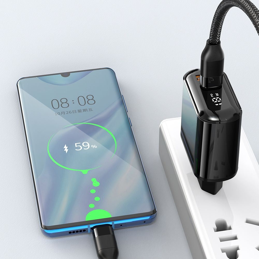 Sieťová nabíjačka McDodo CH-7170 Chocolate Display, 20W, 3A, 1 x USB-A - 1 x USB-C, Čierna