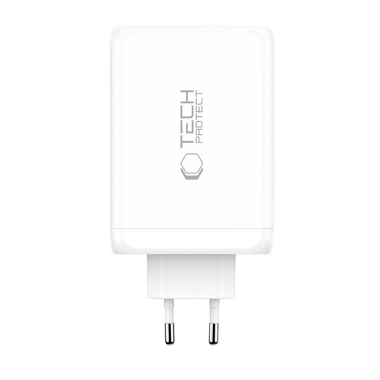Sieťová nabíjačka Tech-Protect NC240W-GAN, 240W, 5A, 1 x USB-A - 3 x USB-C, Biela