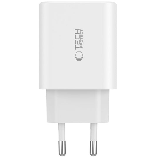 Sieťová nabíjačka Tech-Protect NC30W, 30 W, 3A, 1 x USB-A - 2 x USB-C, biela
