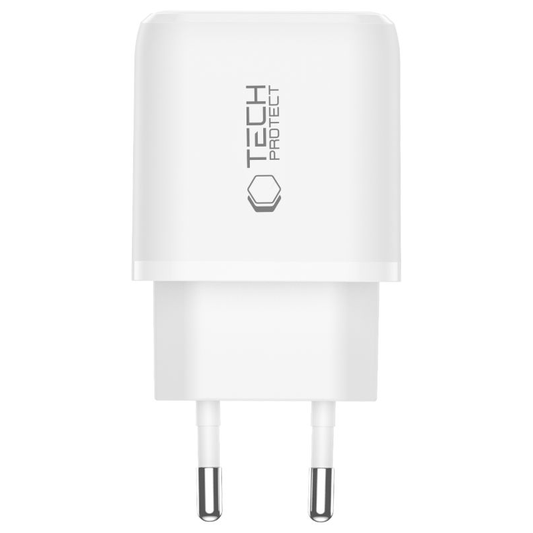 Sieťová nabíjačka Tech-Protect NCA45W, 45W, 3A, 1 x USB-A - 1 x USB-C, Biela