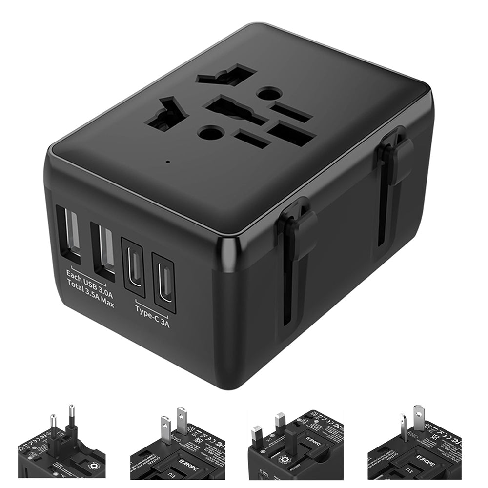 Sieťová nabíjačka Techsuit HHt204A Travel, 15W, 3A, 2 x USB-A - 2 x USB-C, Biela