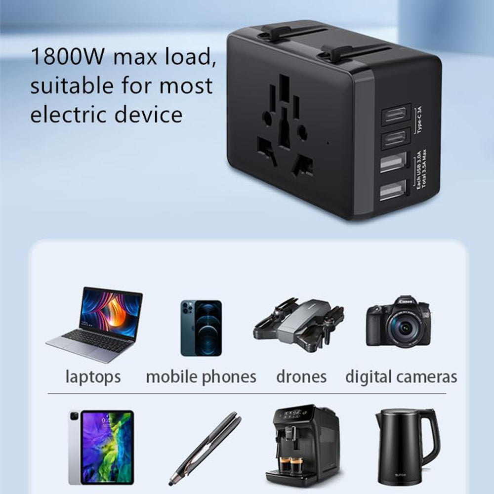 Sieťová nabíjačka Techsuit HHt204A Travel, 15W, 3A, 2 x USB-A - 2 x USB-C, Biela
