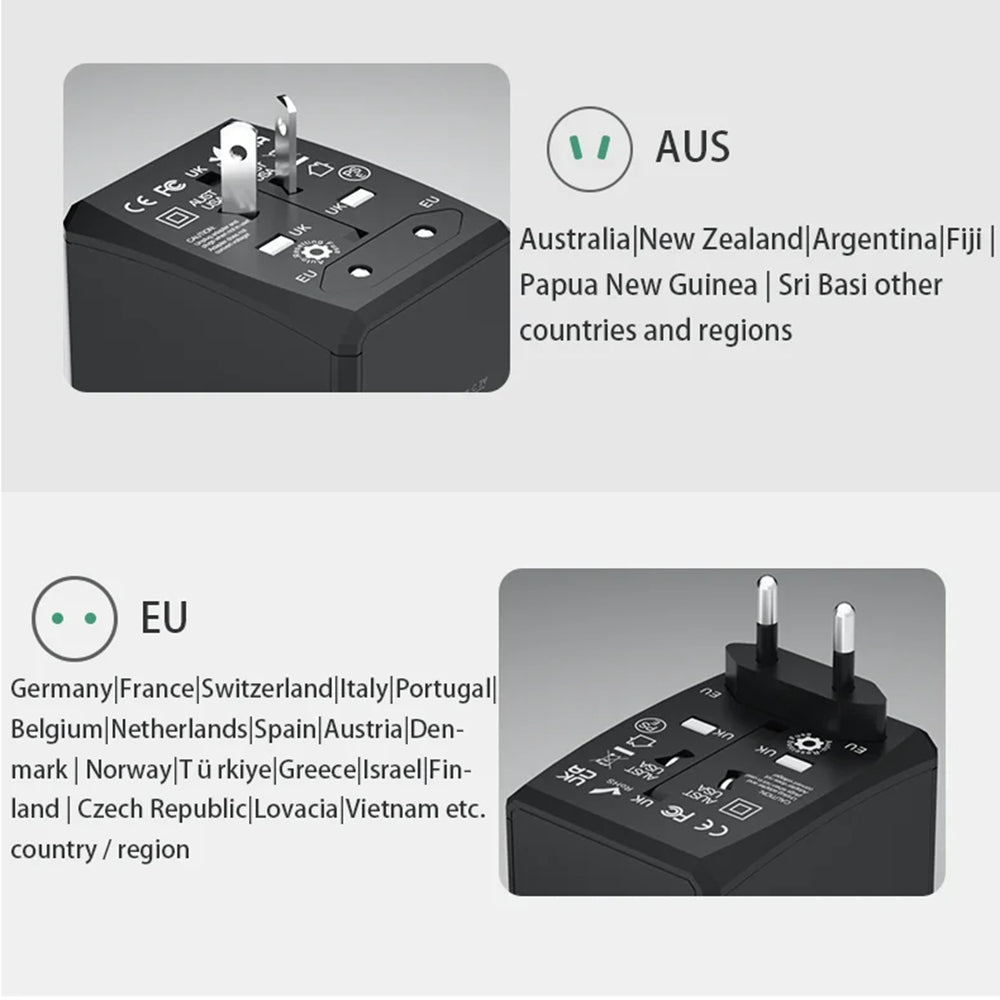 Sieťová nabíjačka Techsuit HHt204A Travel, 15W, 3A, 2 x USB-A - 2 x USB-C, Biela