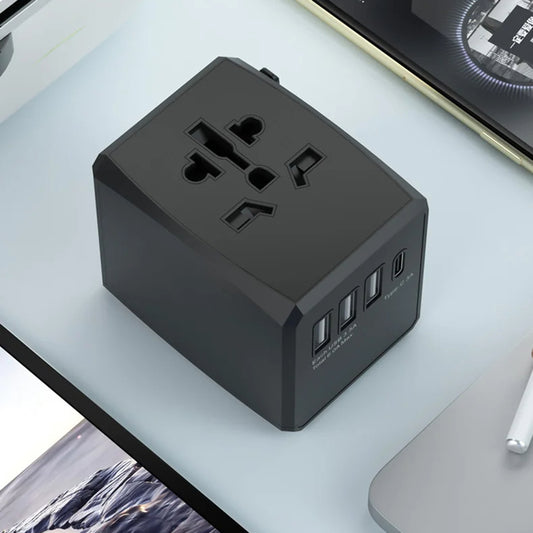 Sieťová nabíjačka Techsuit HHT904-B1 Travel, 15W, 3A, 3 x USB-A - 1 x USB-C, čierna