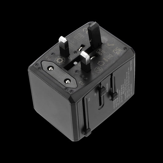 Sieťová nabíjačka Techsuit HHT904-B2 Travel, 20W, 3A, 2 x USB-A - 2 x USB-C, čierna