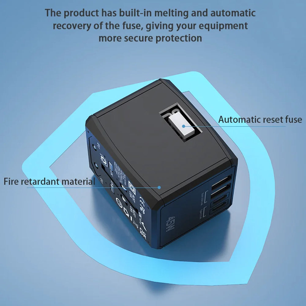 Sieťová nabíjačka Techsuit HHT905 Travel, 45W, 3A, 2 x USB-A - 2 x USB-C, Čierna