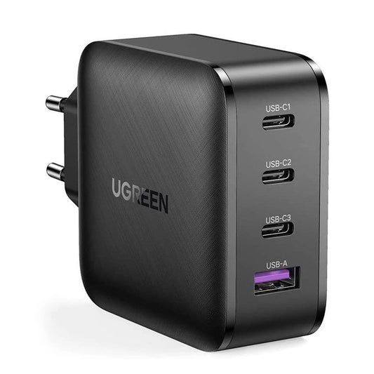 Sieťová nabíjačka UGREEN CD104, 65 W, 3A, 1 x USB-A - 3 x USB-C, čierna