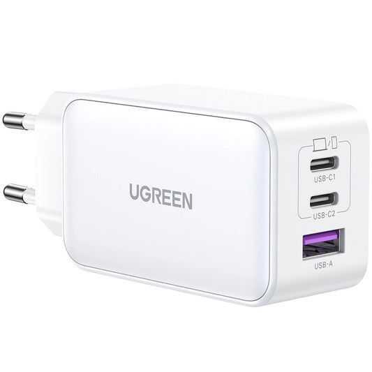 Sieťová nabíjačka UGREEN CD244, 65 W, 3A, 1 x USB-A - 2 x USB-C, biela