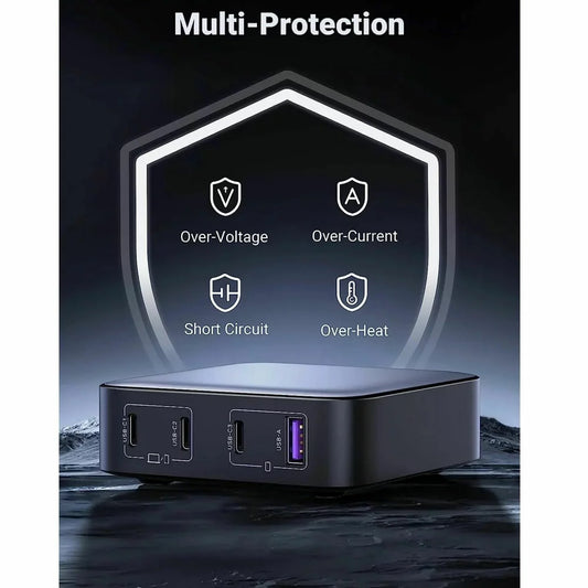 Charging Station UGREEN CD328, 100W, 3A, 1 x USB-A - 3 x USB-C, Grey