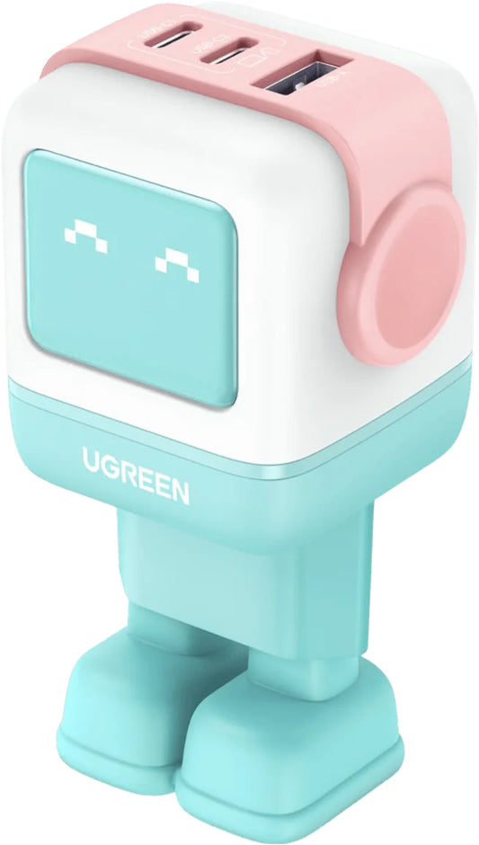 Network Charger UGREEN CD361 Uno, 65W, 3.25A, 1 x USB-A - 2 x USB-C, Turquoise