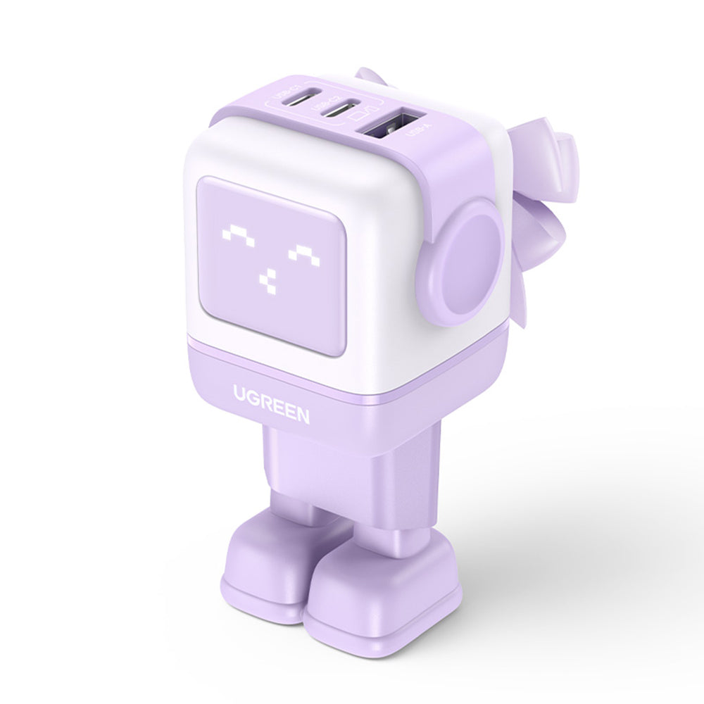 Sieťová nabíjačka UGREEN CD361 Uno, 65W, 3.25A, 1 x USB-A - 2 x USB-C, Fialová