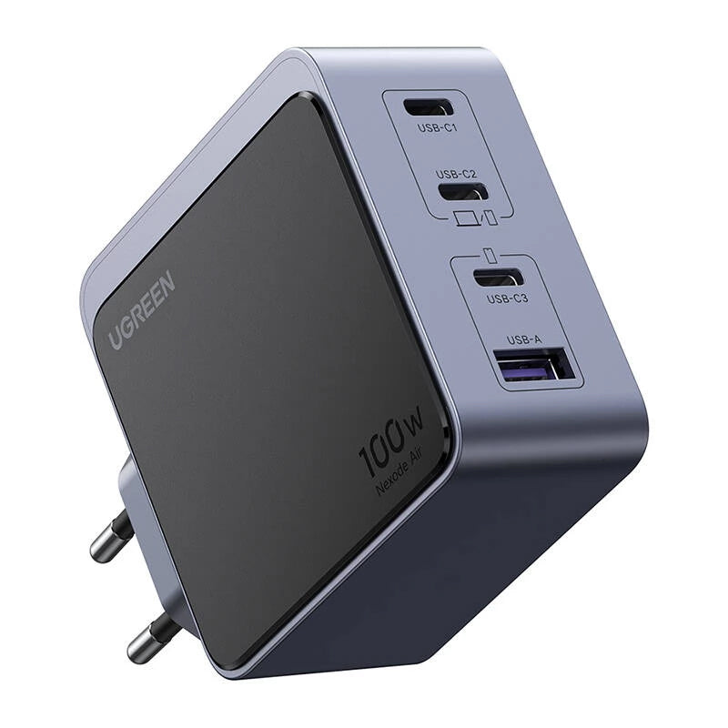 Sieťová nabíjačka UGREEN X565 Nexode Air, 100 W, 5 A, 1 x USB-A - 3 x USB-C, sivá