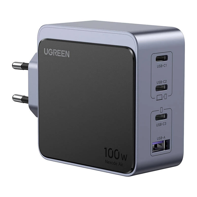 Sieťová nabíjačka UGREEN X565 Nexode Air, 100 W, 5 A, 1 x USB-A - 3 x USB-C, sivá