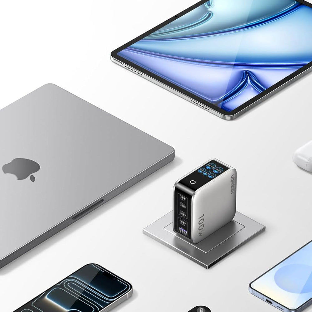 Sieťová nabíjačka UGREEN X773 (65620B), 100W, 1 x USB-A - 4 x USB-C, sivá